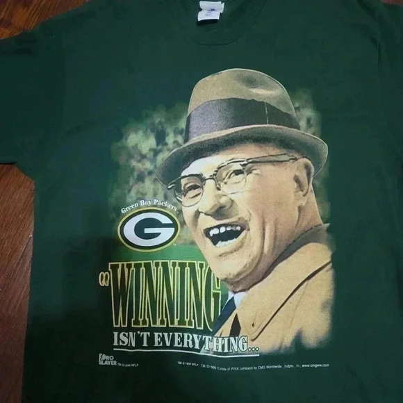 VINTAGE Green Bay Packers Vince Lombardi NFL 90’s T-shirt Size XXL Oversized Fit - Picture 7 of 10